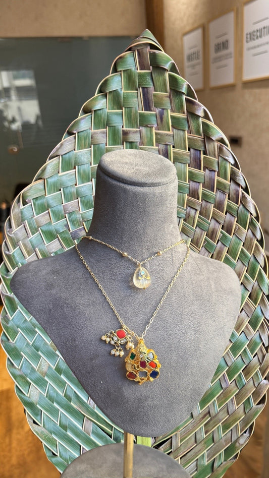 Navratna Ganpati Layered Neckpiece