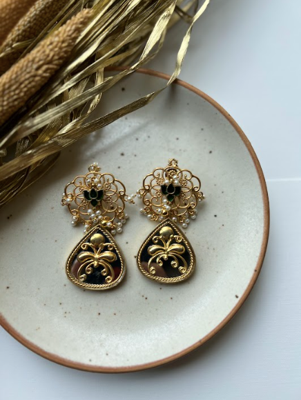 Mirror Meenakari Jhumka