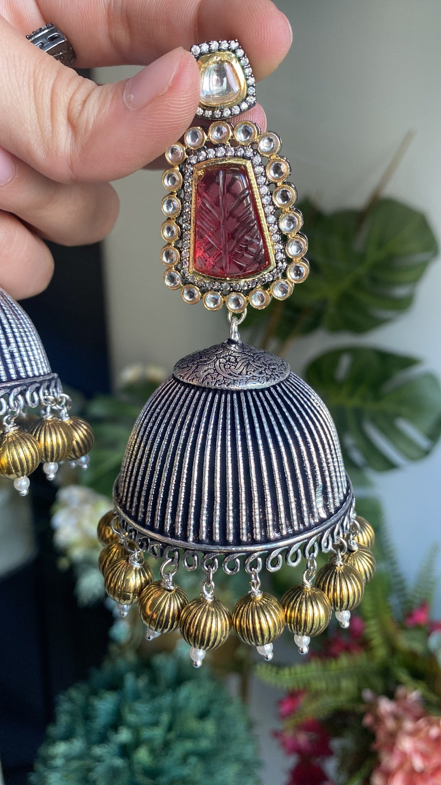 Temple Jhumka Earrings